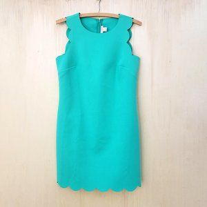 J. Crew Factory Sleeveless Scalloped Mini Dress in Aqua